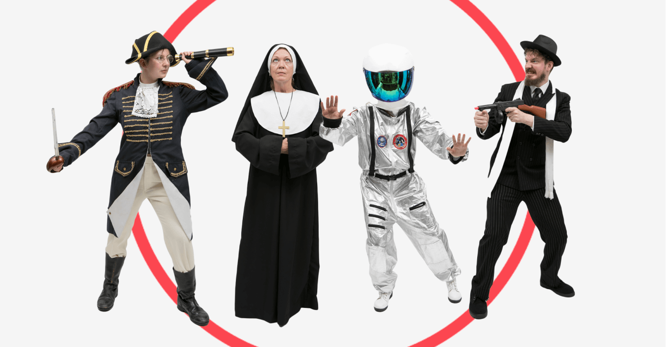 People dressed up in costumes
