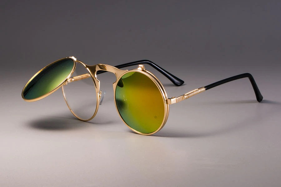 Retro flip glasses
